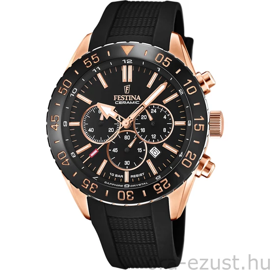 FESTINA - F20516/2 férfi óra fekete számlappal fekete szilikon (gumi) szíjjal