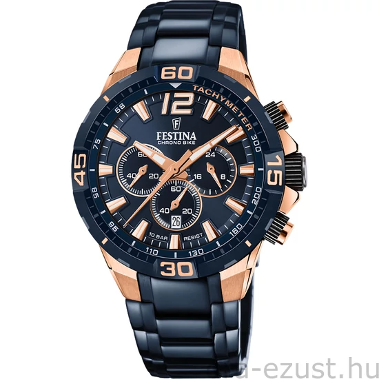 FESTINA - F20524/1 férfi óra kék számlappal acél csattal (PVD)