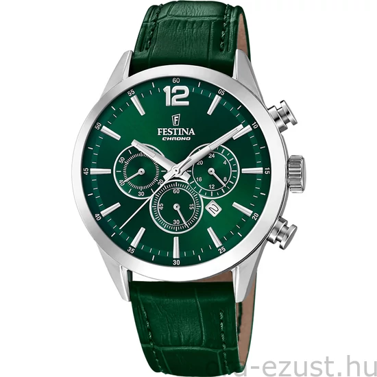 FESTINA - F20542/7 férfi óra zöld számlappal zöld bőrszíjjal