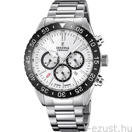 FESTINA - F20575/1 férfi óra fehér számlappal acél csattal