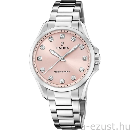 FESTINA - F20654/2 női óra rózsaszín számlappal, cirkónia kövekkel acél csattal