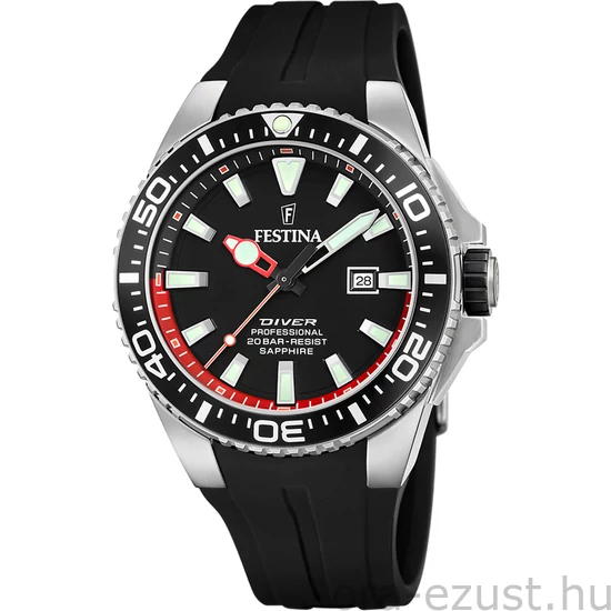 FESTINA - F20664/3 férfi óra fekete számlappal fekete szilikon (gumi) szíjjal