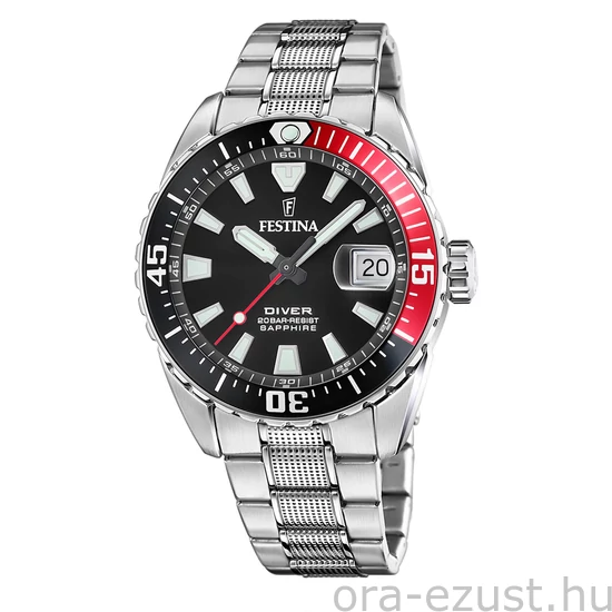 FESTINA - F20669/6 férfi óra fekete számlappal acél csattal