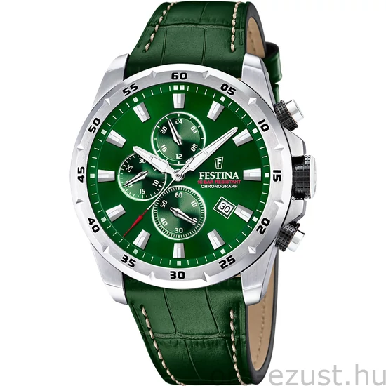 FESTINA - F20692/3 férfi óra zöld számlappal zöld bőrszíjjal