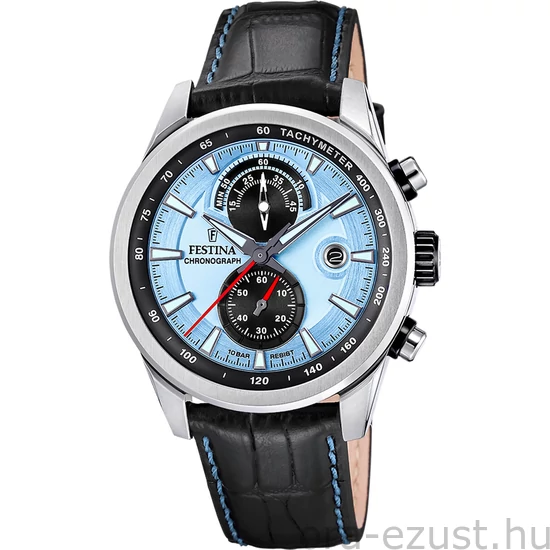 FESTINA - F20695/2 férfi óra kék számlappal fekete bőrszíjjal