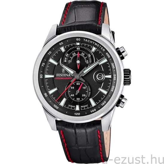 FESTINA - F20695/6 férfi óra fekete számlappal fekete bőrszíjjal