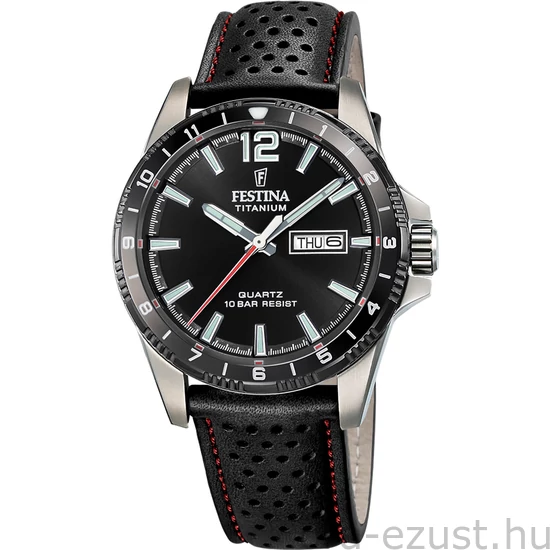 FESTINA - F20699/4 férfi óra fekete számlappal fekete bőrszíjjal