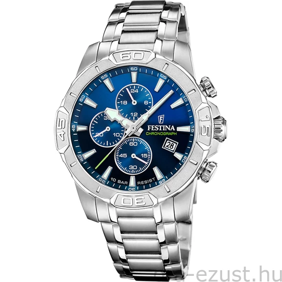 FESTINA - F20704/4 férfi óra kék / fekete számlappal acél csattal