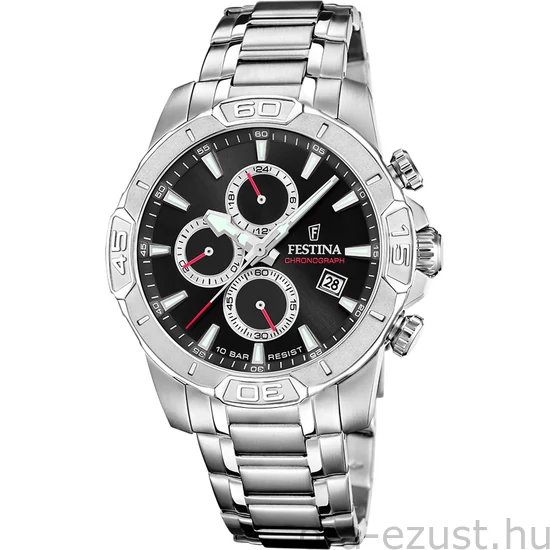 FESTINA - F20704/6 férfi óra fekete számlappal acél csattal