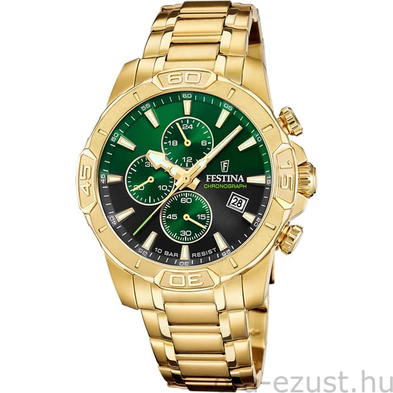 FESTINA - F20705/6 férfi óra zöld / fekete számlappal acél csattal (PVD)