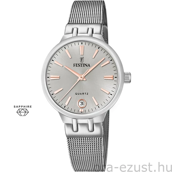FESTINA - F20712/1 női óra ezüst számlappal acél csattal