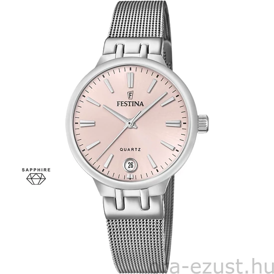 FESTINA - F20712/3 női óra rózsaszín számlappal acél csattal