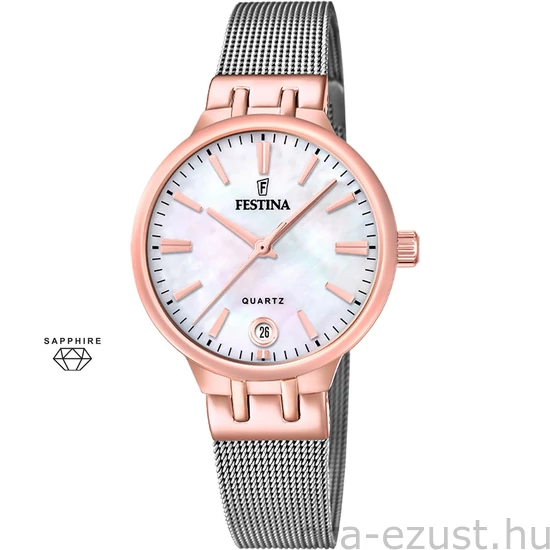 FESTINA - F20715/1 női óra gyöngyház számlappal acél csattal