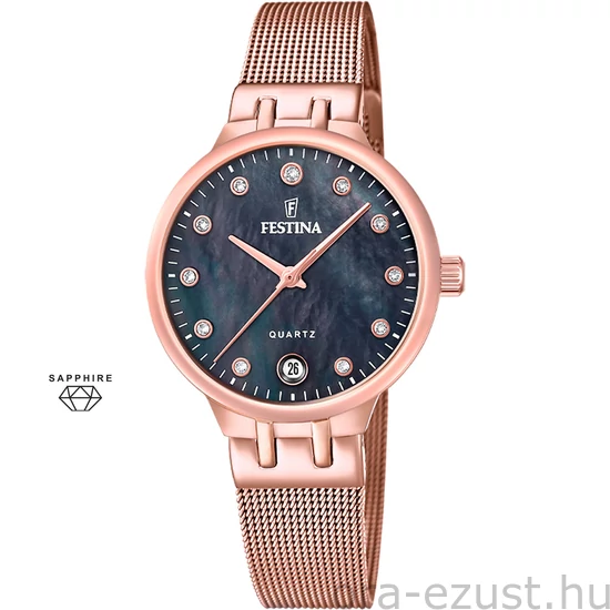 FESTINA - F20716/2 női óra fekete gyöngyház számlappal acél csattal (PVD)