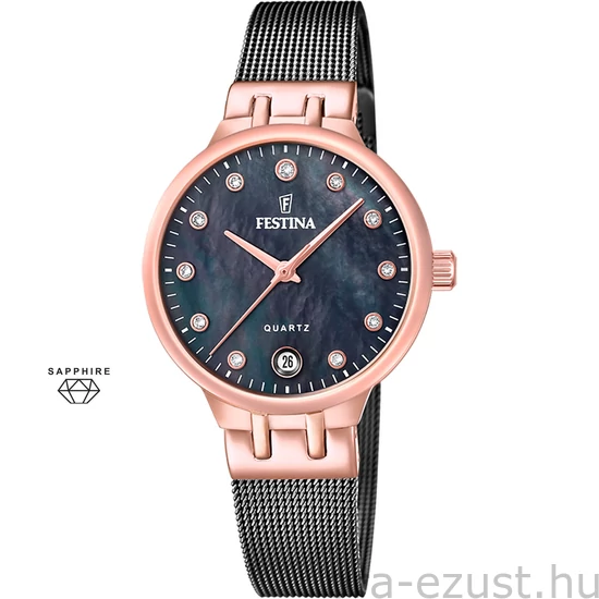 FESTINA - F20717/2 női óra fekete gyöngyház számlappal acél csattal (PVD)