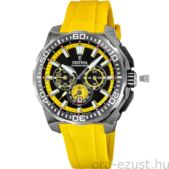 FESTINA - F20725/1 férfi óra sárga / fekete számlappal sárga szilikon (gumi) szíjjal