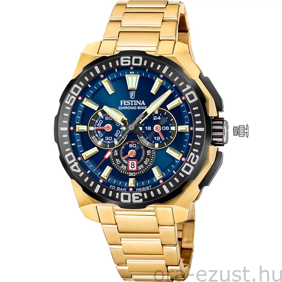 FESTINA - F20727/1 férfi óra kék számlappal acél csattal (PVD)