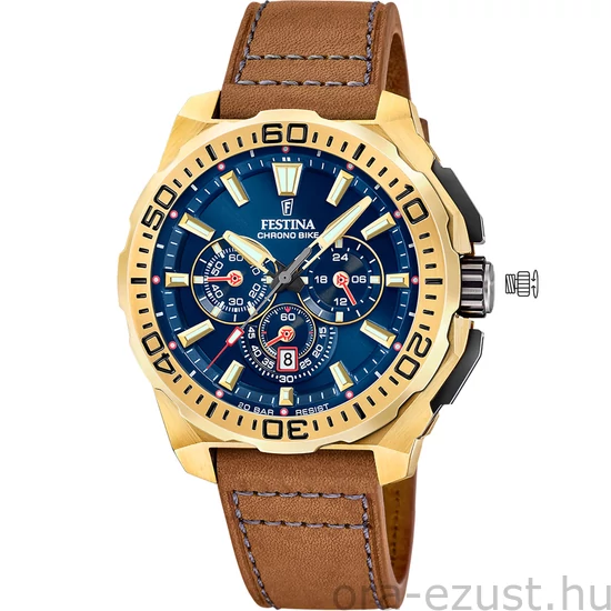 FESTINA - F20728/1 férfi óra kék számlappal barna bőrszíjjal