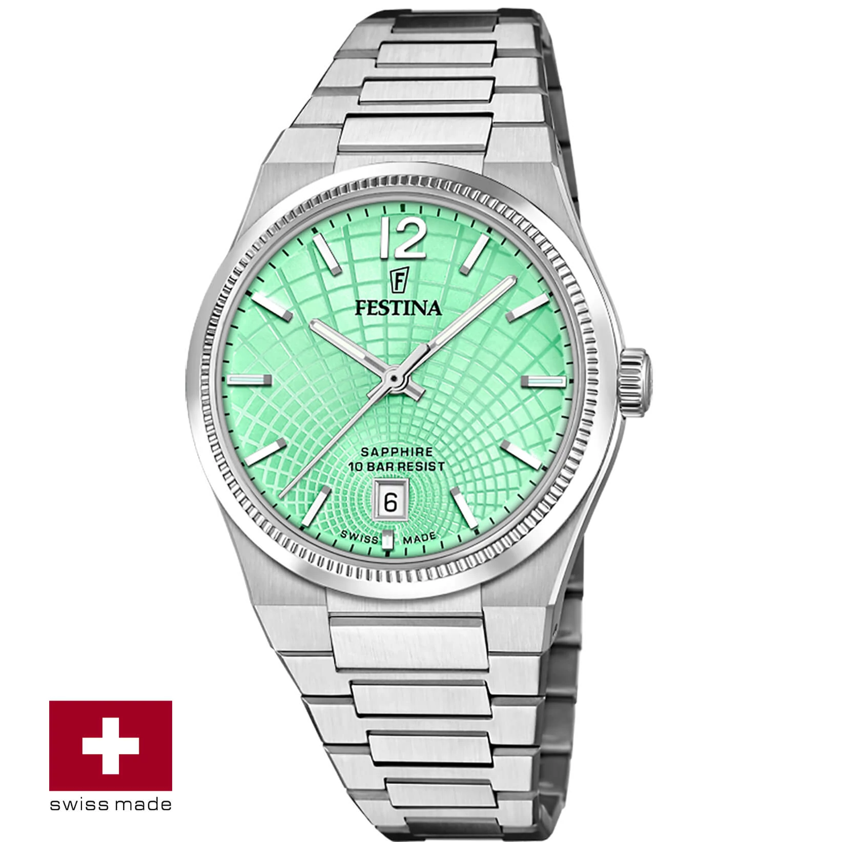FESTINA SWISS F20052/4 női óra mentazöld számlappal acél csattal