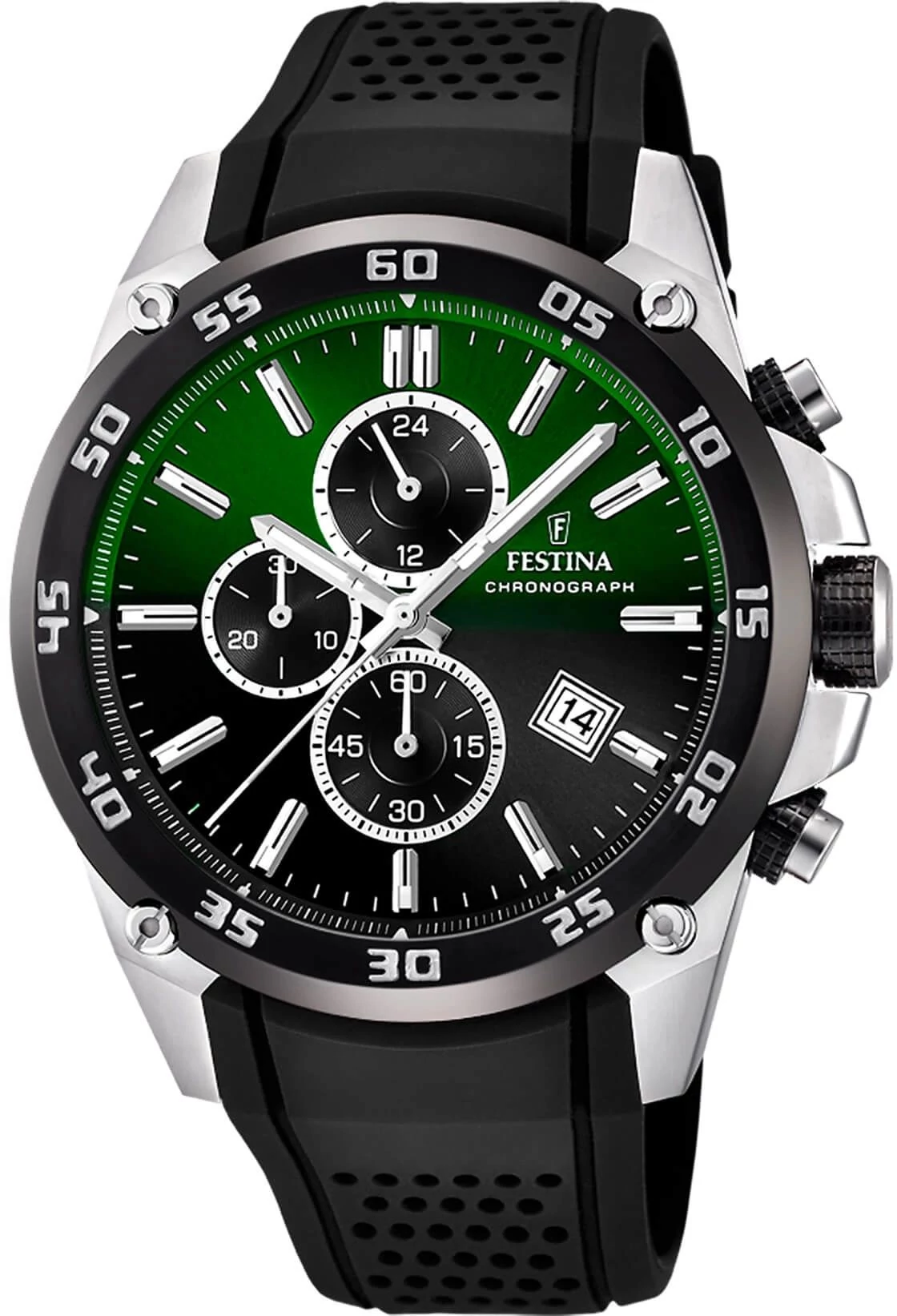 FESTINA - F20330/B férfi óra zöld / fekete számlappal fekete szilikon (gumi) szíjjal