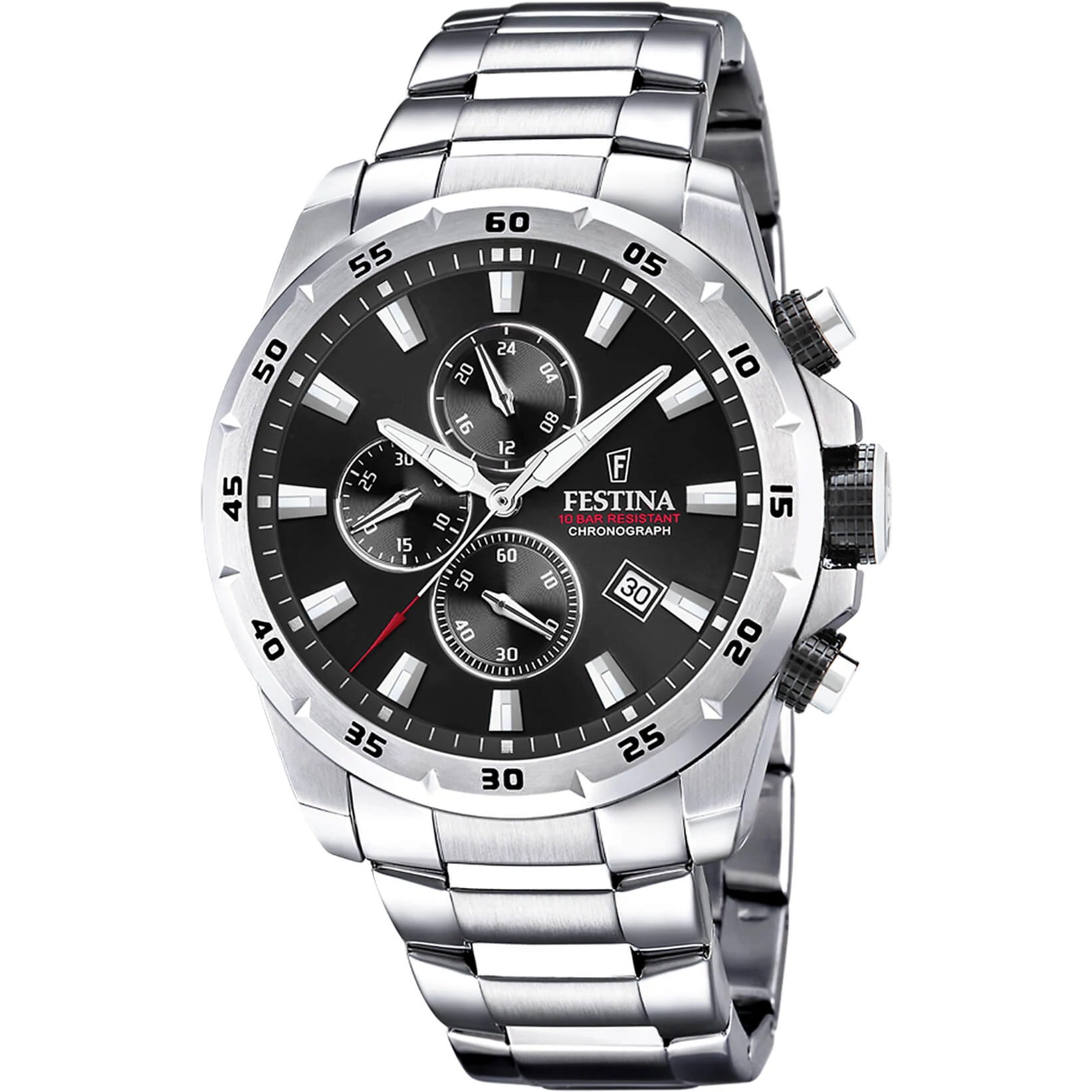 FESTINA - F20463/4 férfi óra fekete számlappal acél csattal