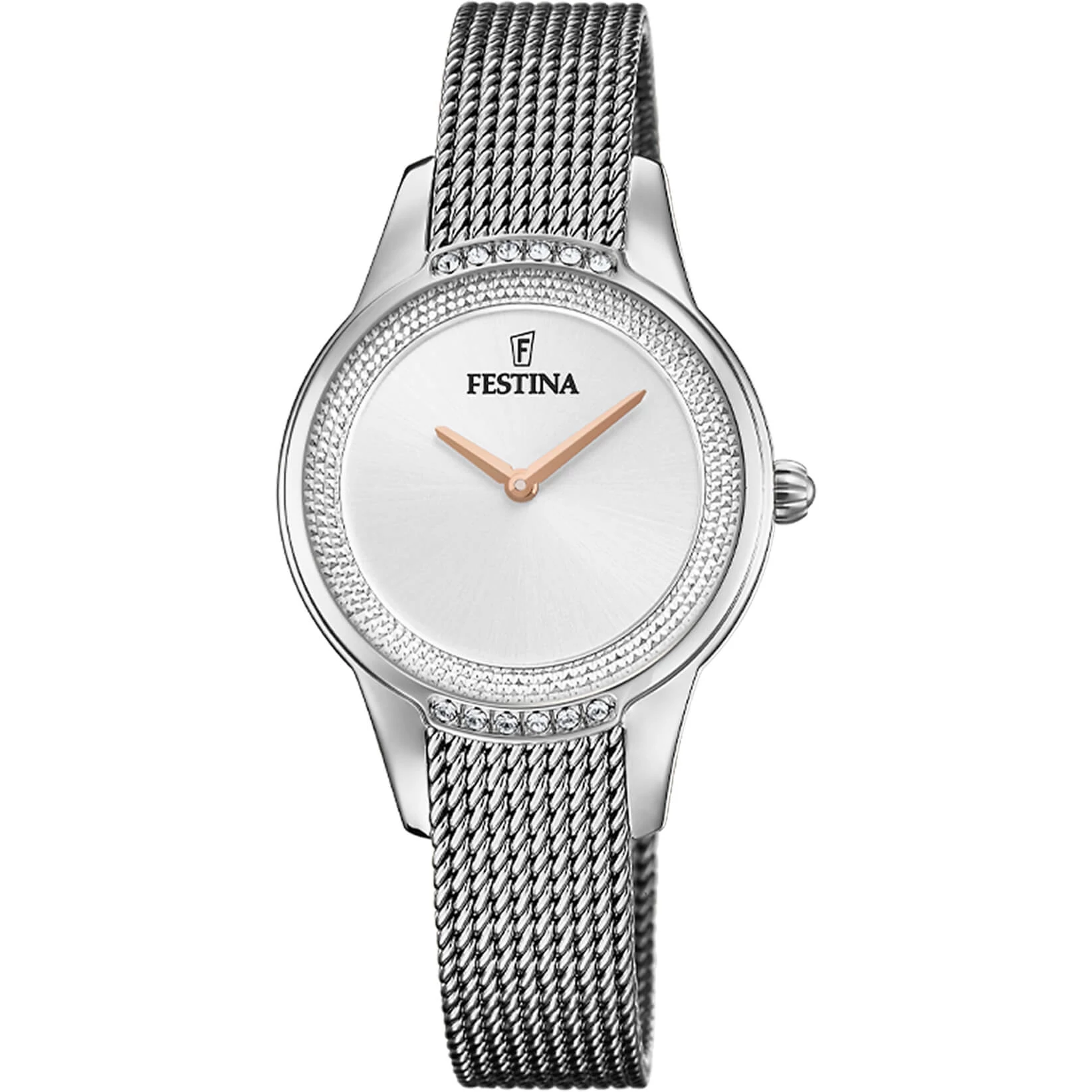 FESTINA - F20494/1 női óra ezüst számlappal cirkónia kövekkel acél csattal