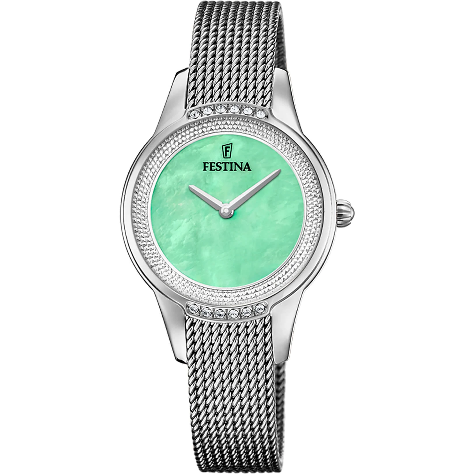 FESTINA - F20494/6 női óra mentazöld gyöngyház számlappal cirkónia kövekkel acél csattal