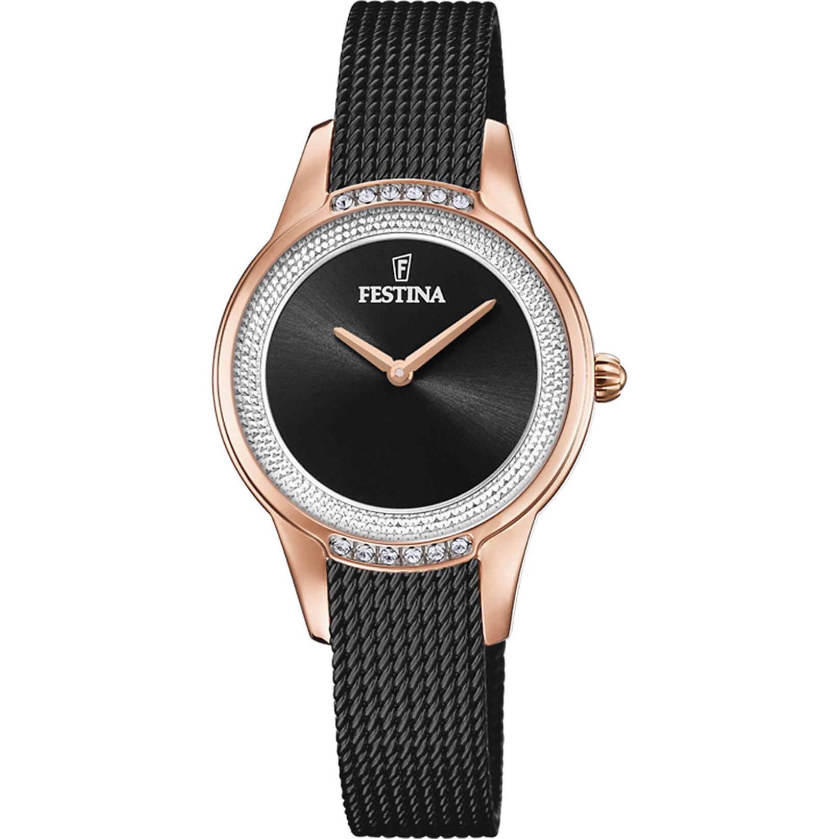 FESTINA - F20496/2 női óra fekete számlappal cirkónia kövekkel acél csattal (PVD)