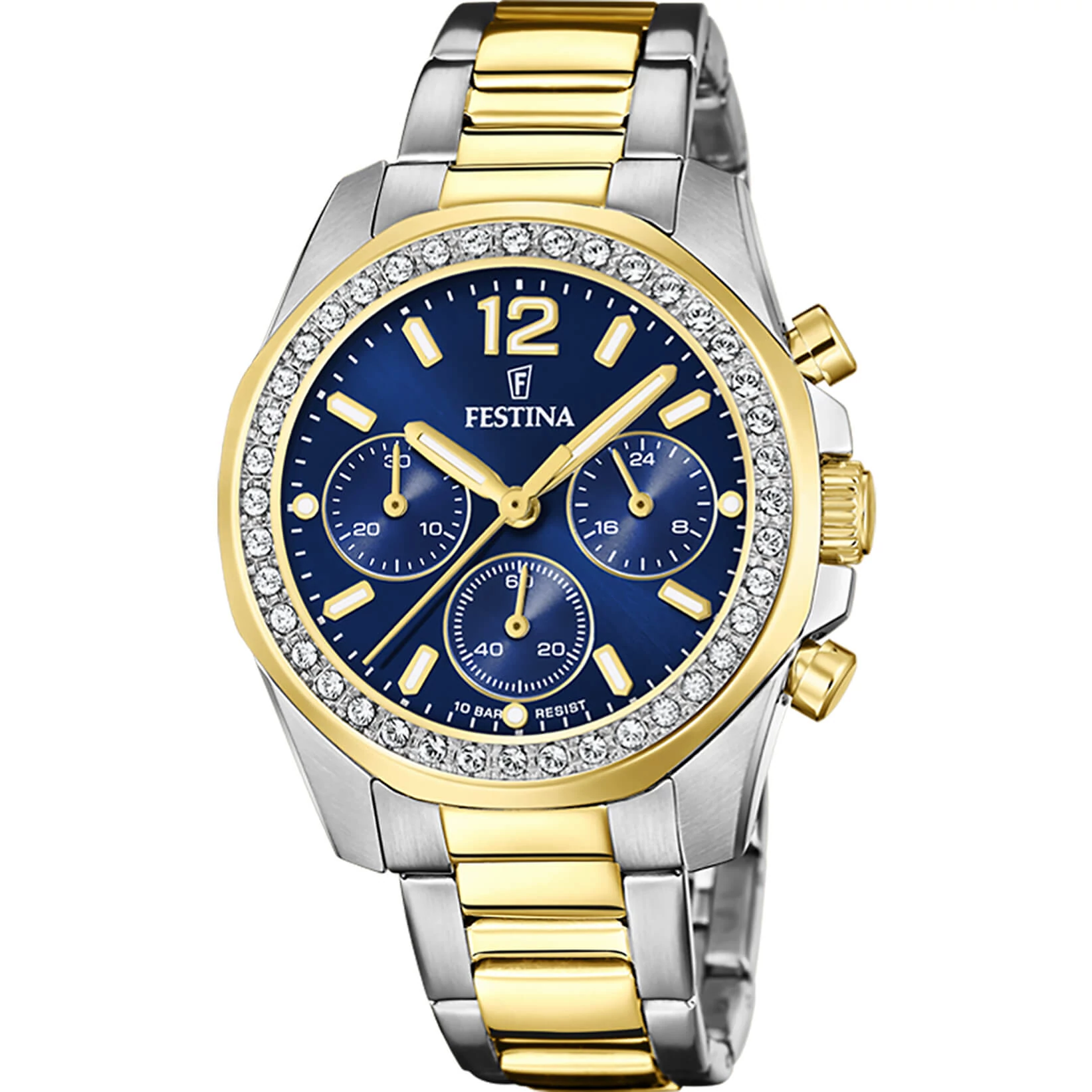 FESTINA - F20607/2 női óra kék számlappal, cirkónia kövekkel acél csattal (PVD)