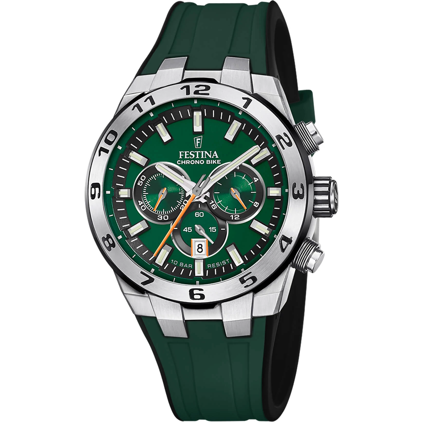 FESTINA - F20671/2 férfi óra zöld számlappal bőr / zöld szilikon (gumi) szíjjal