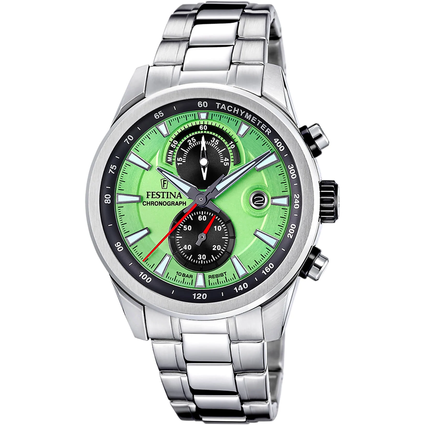 FESTINA - F20694/3 férfi óra zöld számlappal acél  csattal