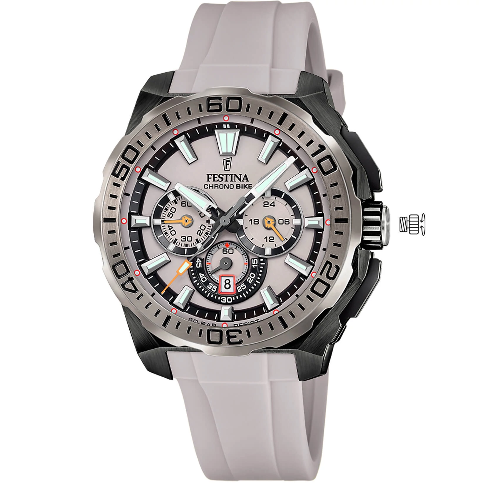 FESTINA - F20726/1 férfi óra szürke / fekete számlappal szürke szilikon (gumi) szíjjal