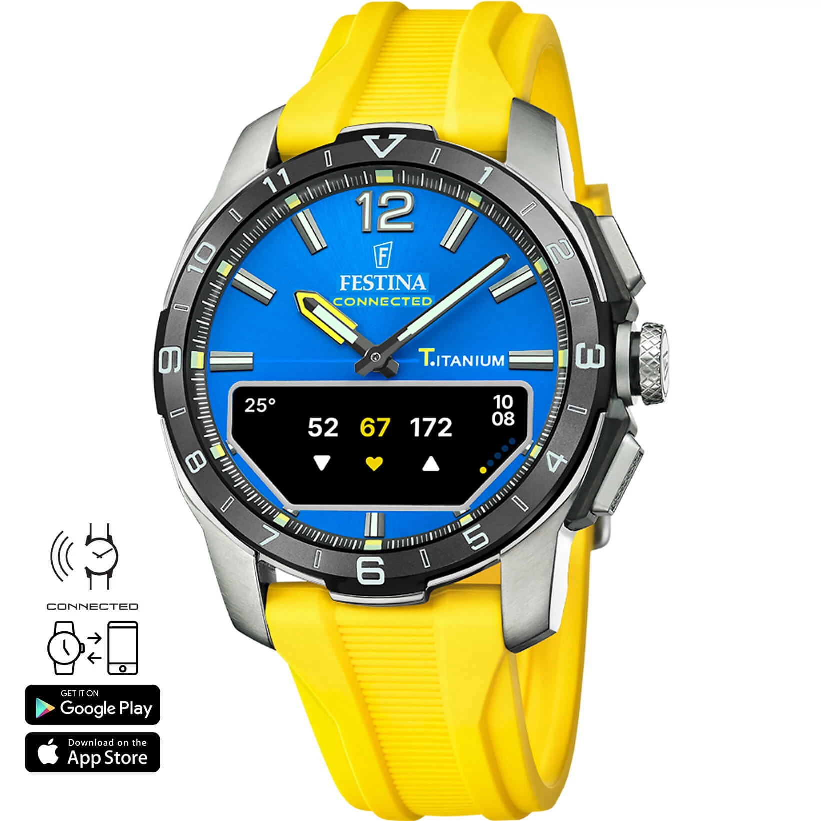FESTINA - F23000/8 férfi óra kék számlappal sárga szilikon (gumi) szíjjal)